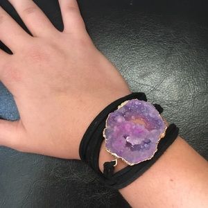 Purple Druzy Bracelet/Choker